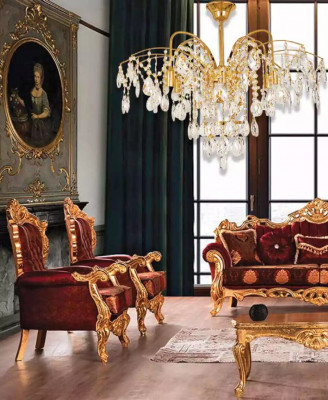 żyrandol French Gold w Living Room Lampa luksusowe Lampy