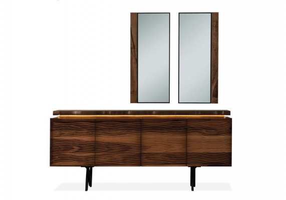 Designerski kredens Brown Drewno Kredens Luksusowy kredens Jadalnia Drewniana szafka