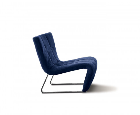 Fotel bez Podłokietnik Luksusowa Podkładka Design Meble Italian Style Włókienniczy Niebieski