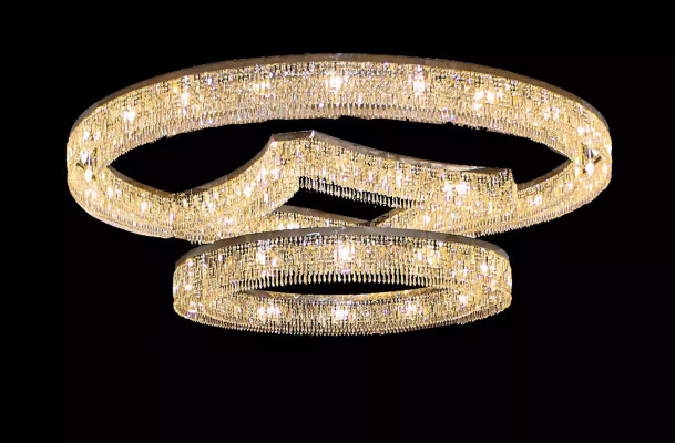 żyrandol z chromowanej stali nierdzewnej kryształ w przedpokoju luksusowy nowy