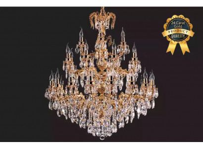 Nowoczesny żyrandol Lampa klasyczny luksusowy salon Mosiężny kryształ