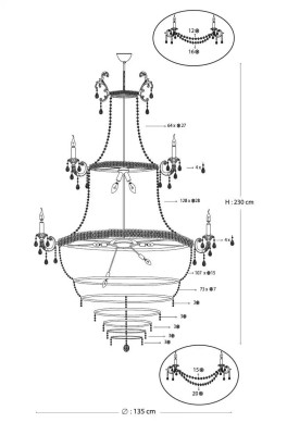 Lampy Lampa żyrandol lampa kryształowa Lampy Lampa sufitowa Lampa 135x230