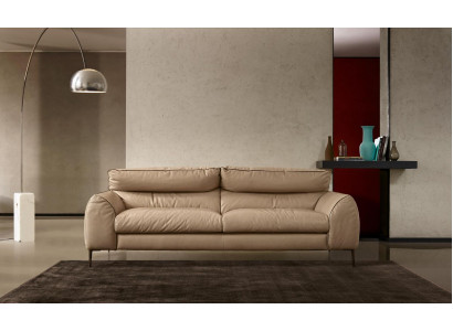 Skórzana sofa do salonu beżowa dwuosobowa sofa designerska Podkładka sofy 2 Siedziba Prianera