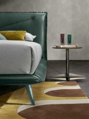 Rama łóżka podwójnego luksusowe Sypialnia Łóżko Podwójne łóżko Drewno Green Skóra łóżka Nowość