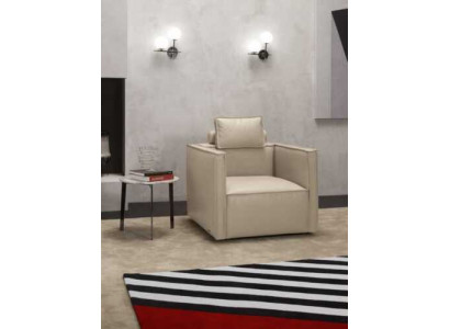 Fotel Single Seater Luxury 1 Siedziba Podkładka Siedziba Design Beżowy Siedziba Skóra Prianera Nowość