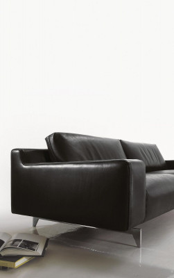 Luksusowa trzyosobowa sofa 3 miejsce do siedzenia Sofy Siedziba designerska kanapa Meble w stylu Skóra Czarny