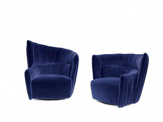 Fotel Luxury Design Meble Blue Modern Style Design Włókienniczy Salon Lounge Nowość