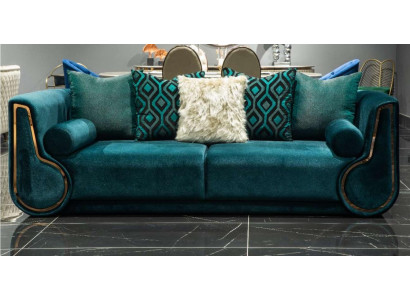 Sofa materiałowa trzyosobowa sofa 3 miejsce do siedzenia sofa tapicerowana nowoczesny design zielona nowa