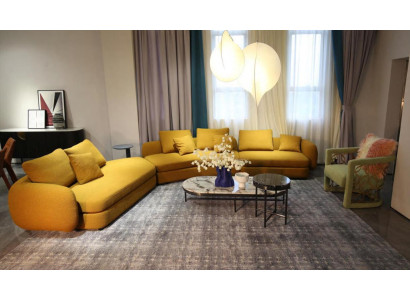 Salon Luksusowe Meble Narożnikowa kanapa L Shape Couch Design Tapicerka Włókienniczy