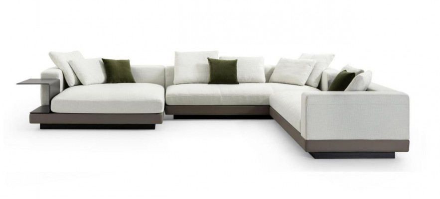 Narożnikowa kanapa Biały Kształt U Luksusowy Styl Nowoczesna Sofa do Salonu Żywy krajobraz