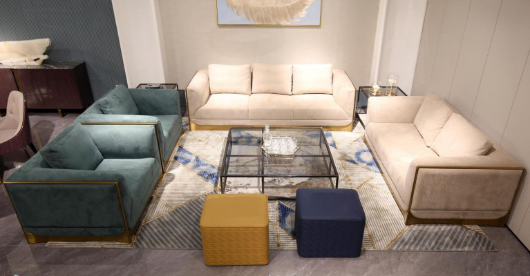 Pokój dzienny Zestaw sofowy 3+3 miejsce do siedzenia Nowoczesny zestaw mebli Sofa Couch Meble