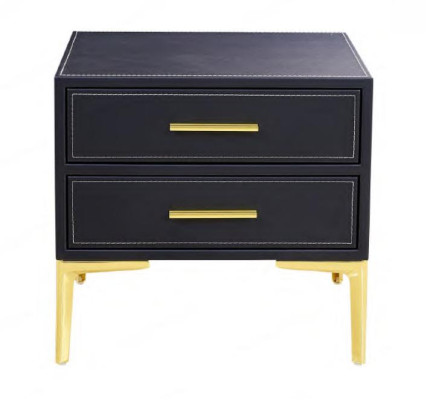 Stolik nocny Luksusowy Czarny Sypialnia Nowy Design Meble Styl Nowoczesny