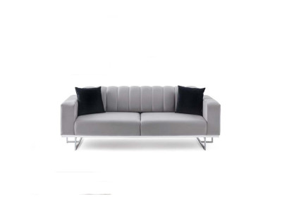 Jasnoszara Podkładka Trzyosobowa Luksusowa Sofa Salon Stylowe Kanapy