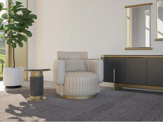 Beżowy Fotel Salon Luksusowe Meble tapicerowane Design Nowoczesne Meble Nowe