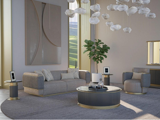 Kompletna sofa 2-osobowa trzyosobowa do salonu Meble tapicerowane Fotel Modern Design