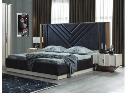 Designerska rama łóżka Blue Łóżko Sypialnia Meble Luxus Szafki nocne