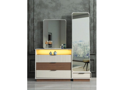 Sypialnia Designer Kredens z Lustro LED Oświetlenie Drewna Meble