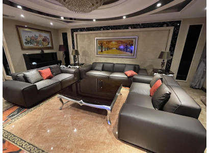 Zestaw sofowy Black Premium 3+3+3 miejsce do siedzenia Luksusowe meble do salonu Couch