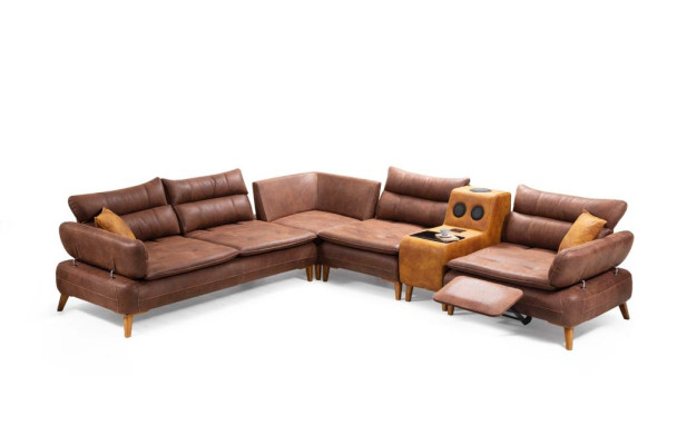 Narożnikowa kanapa Luksusowa Sofa Skóra Salon Meble Biurowe Materiał Meble Drewniane Nowość