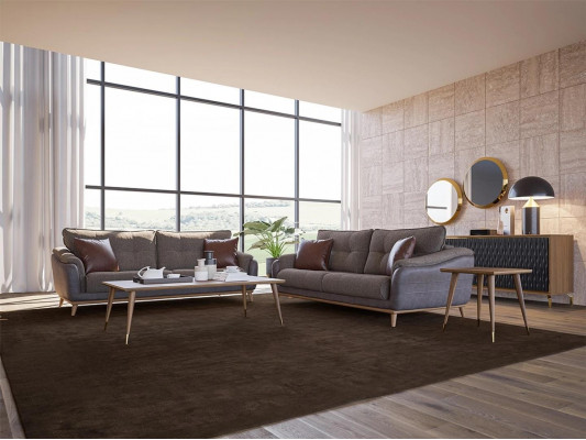 Zestaw sofowy 3-częściowy Fotel Modern 2x sofa rozkładana trzyosobowa Meble tapicerowane do salonu