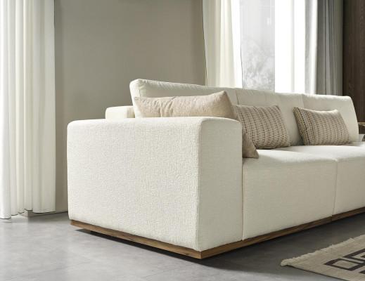 Biała nowoczesna kanapa narożnikowa w kształcie litery L luksusowa tapicerowana sofa do salonu