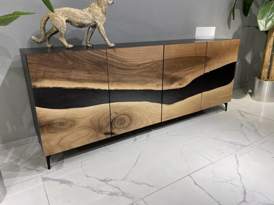 Żywica epoksydowa Kredens Brązowy Salon Drewno Kredens Modern