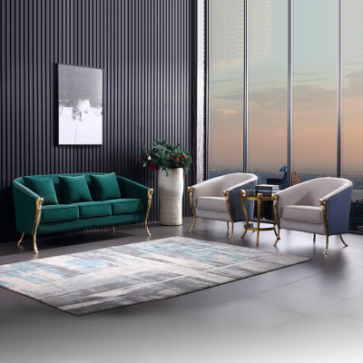 Luksusowy Zestaw sofowy 3+1+1 miejsce do siedzenia Zielony salon Meble Modern