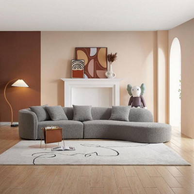 Szara Sofa Pięcioosobowa Luksusowa Duża Żywy krajobraz Modern Meble Nowość
