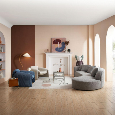 Szara Sofa Pięcioosobowa Luksusowa Duża Żywy krajobraz Modern Meble Nowość