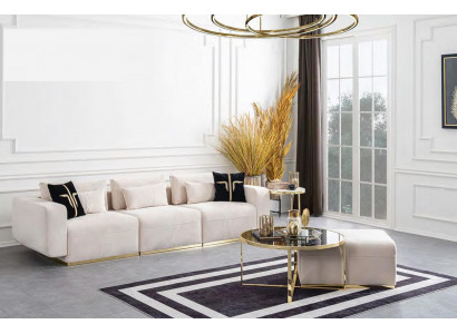 Duża biała pięcioosobowa luksusowa sofa Żywy krajobraz Living Room Modern