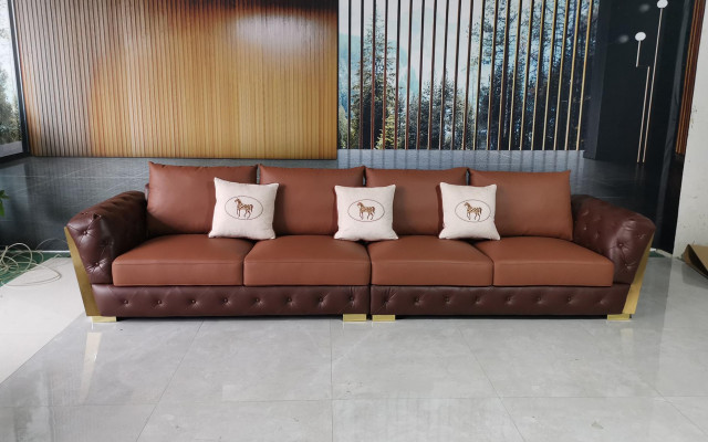 Nowoczesna, pięcioosobowa, luksusowa sofa do salonu Sofa w stylu Chesterfield