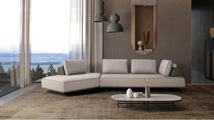 Narożnikowa kanapa Sofa do salonu w kształcie litery L Sofa tapicerowana szara sofa z tkaniny kanapa nowoczesna