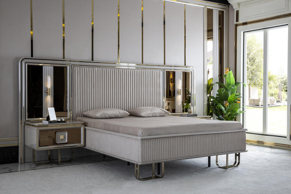 Łóżko Biały Piękny Design Nowoczesne Łóżko Podwójne Sypialnia Eleganckie Meble Nowe