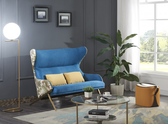 Klasyczne 1,5-miejscowe miejsce do siedzenia Luksusowe Niebieskie Siedziba Meble Living Room Meble Couch