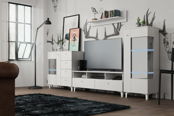 Zestaw do salonu Galota Kredens półka ścienna meblościanki Komody Design Szafa 4szt.