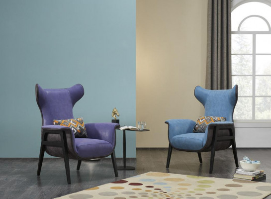 Luksusowy Jednoosobowy Fotel Niebieski Salon Tapicerowany Fotel Meble Nowoczesny Design