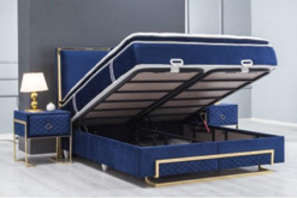 Łóżko Niebieskie Metalowe Meble Design Eleganckie Sypialnia Meble Luksusowe Nowoczesne Nowe