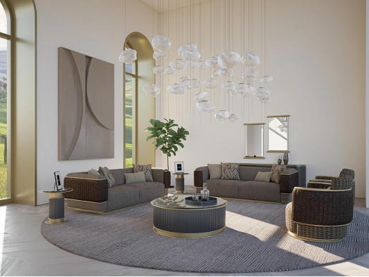 Zestaw sofowy 4-częściowa sofa Włókiennicza trzyosobowa Podkładka Fotel Nowa sofa dwuosobowa