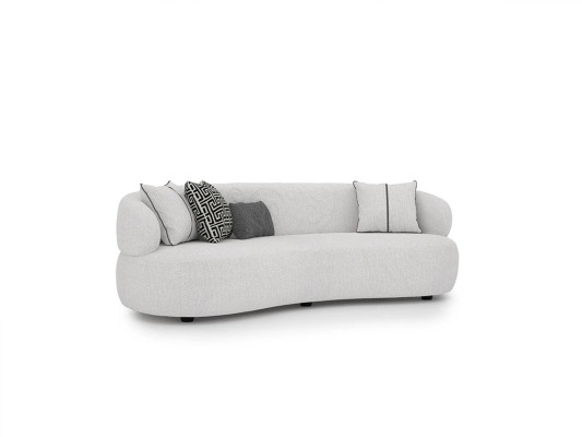 Pokój dzienny Biała sofa trzyosobowa Włókiennicze Meble tapicerowane Modern Designer Meble