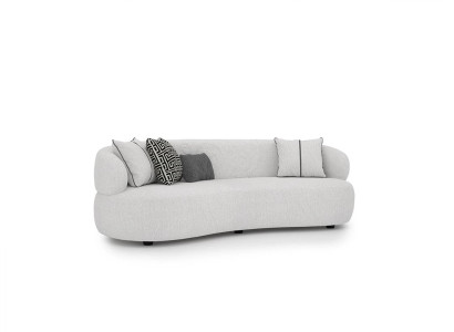 Pokój dzienny Biała sofa trzyosobowa Włókiennicze Meble tapicerowane Modern Designer Meble