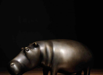 Mosiężna statua hipopotama hipopotama Home Decor Kolor złota figurka nowy salon