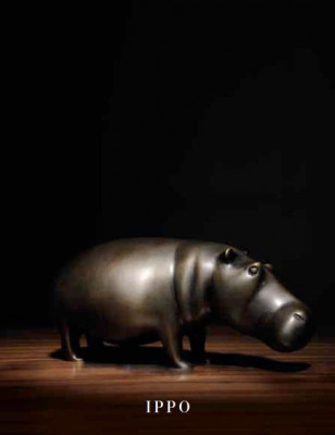 Mosiężna statua hipopotama hipopotama Home Decor Kolor złota figurka nowy salon
