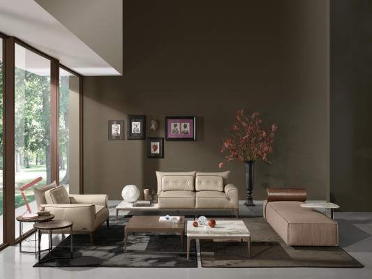 Zestaw sofowy Prianera Design Sofa Fotel Podkładka Kanapy 3-częściowa. Ustaw szezlong