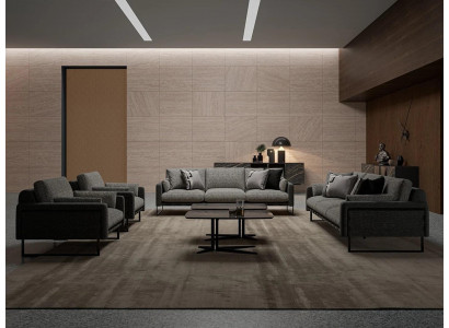 Luksusowa szara sofa kompletna 2x sofa trzyosobowa 2x fotel salonowy 2x stolik kawowy