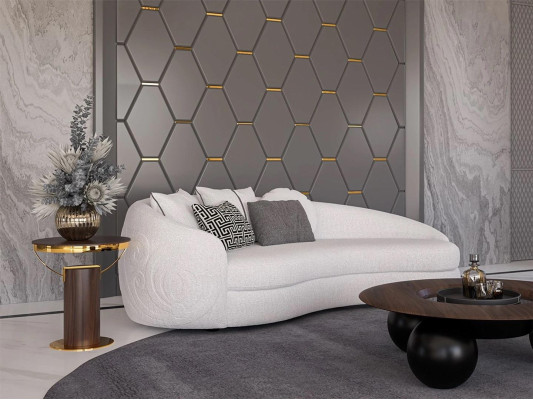 Luksusowa sofa trzyosobowa Biała Nowoczesne Meble tapicerowane Kanapa Włókiennicza designerskie meble
