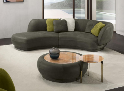 Włókienniczy Sofa 3 miejsce do siedzenia Podkładka Skóra Modern Relaks Siedziba Luxus Meble Narożnikowa kanapa Okrągłe
