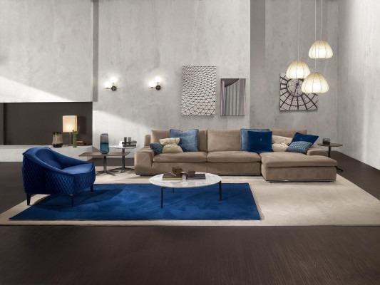 Narożnikowa kanapa Kanapa w kształcie litery L Luksusowa włoska sofa Sofa szara PRIANERA do salonu