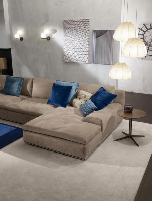 Narożnikowa kanapa Kanapa w kształcie litery L Luksusowa włoska sofa Sofa szara PRIANERA do salonu