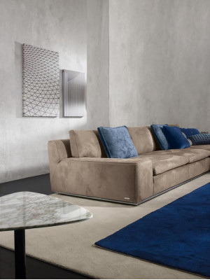 Narożnikowa kanapa Kanapa w kształcie litery L Luksusowa włoska sofa Sofa szara PRIANERA do salonu