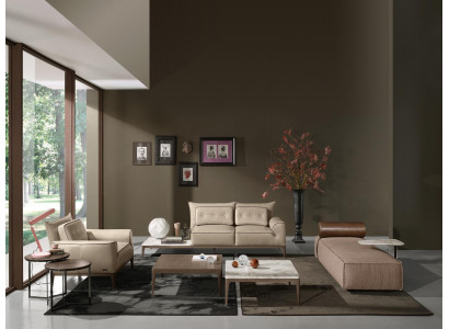Luksusowy Ustawić Zestaw sofowy 2+1 Siedziba Sofa Sofy Fotel Skóra 2szt. PRIANERA